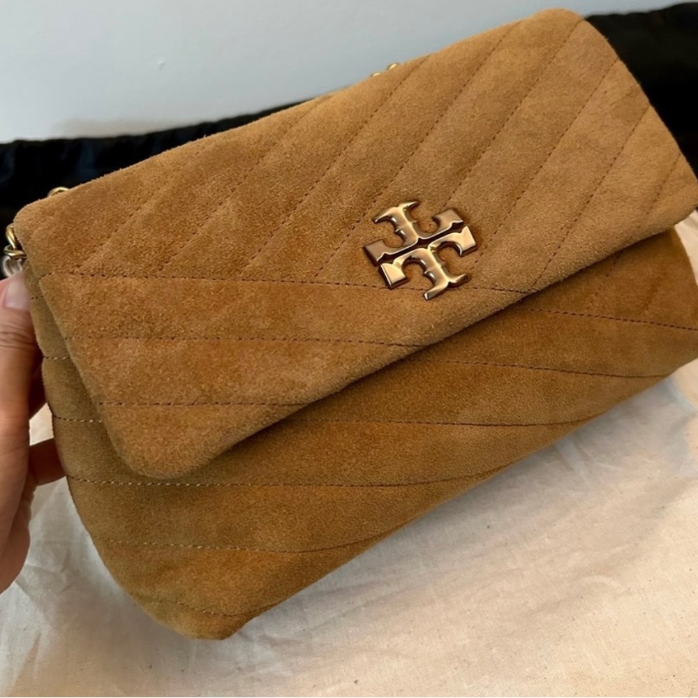 Tory Burch Kira Chevron Suede Small Convertible Shoulder Bag NWT